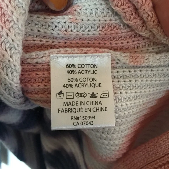 Belle by belldini Tie Dye Knit Sweater in NAVY/Pink Guava - Picture 6 of 8